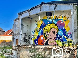 Graffiti in Eferding auf Abrisshalle